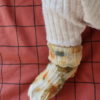 Focus chaussette laine kaki et orange