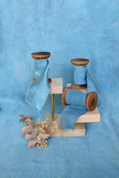rubans en soie bleu indigo